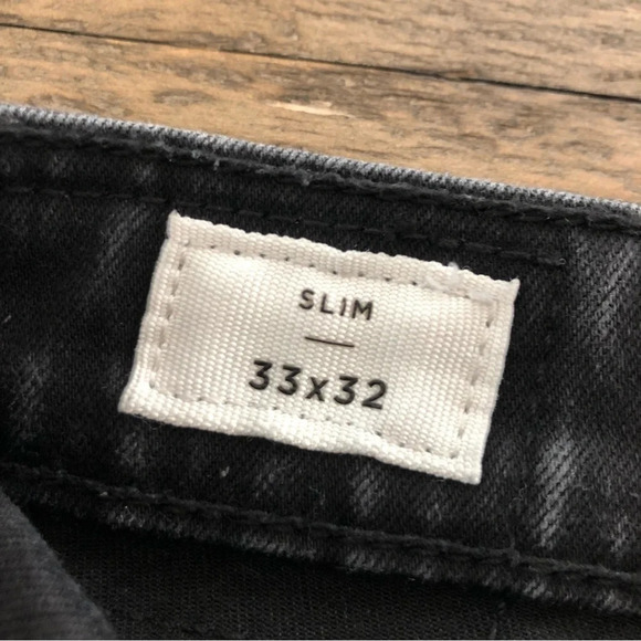 Pacsun Mens 33 waist Slim Fit Black Wash Jeans stretch distressed 33 X 30 - Picture 7 of 9